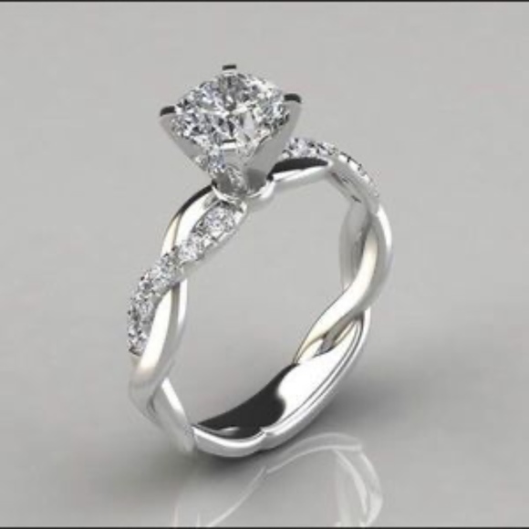 1 ct. Square Radiant Diamond Crystal Ring - Picture 1 of 4
